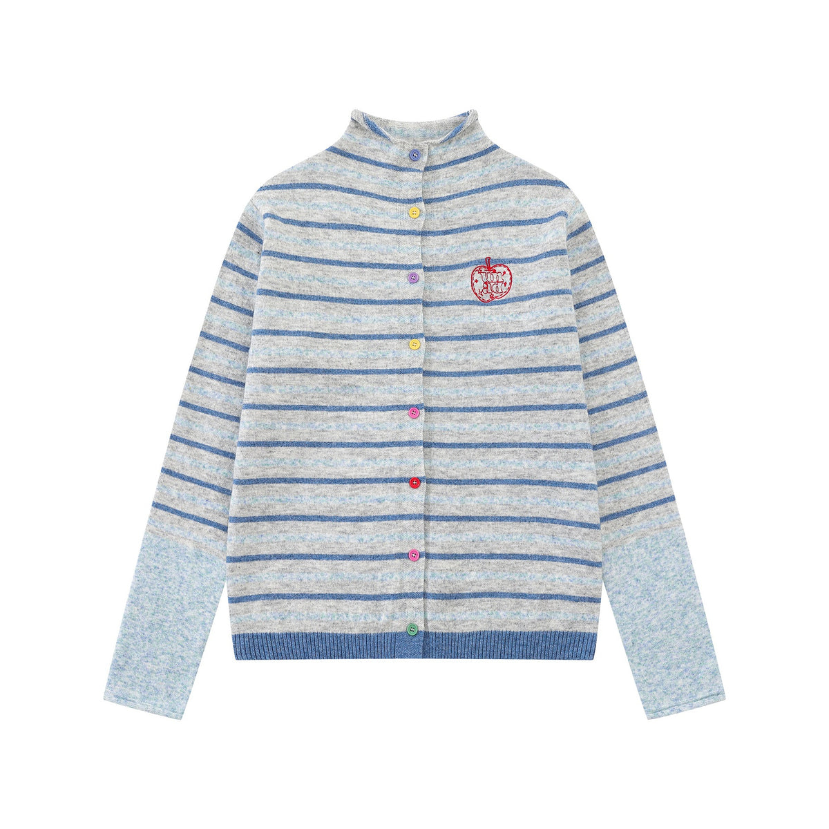 Striped contrasting splicing knitted jacket