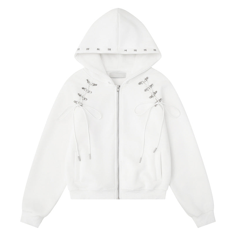 Double sided multi button tied bow casual jacket