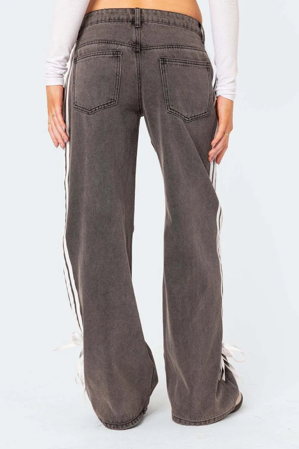 Side Striped Wide Leg Jeans