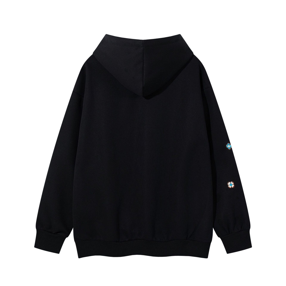 Floral embroidery hooded sweatshirt