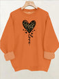 Printed round neck fleece hoodie