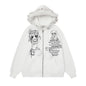 Woolen ball drawstring hooded sweatshirt