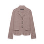 Flip collar single breasted long sleeved jacket