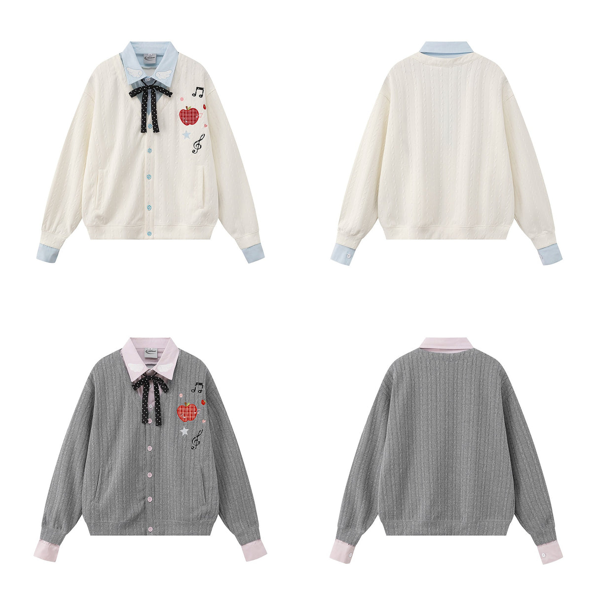 Apple note embroidered hoodie