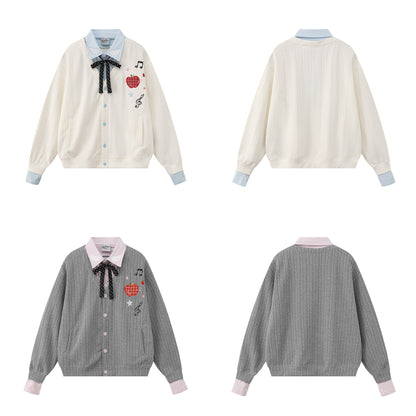 Apple note embroidered hoodie