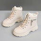 Solid color women's shoes with plush cotton shoes