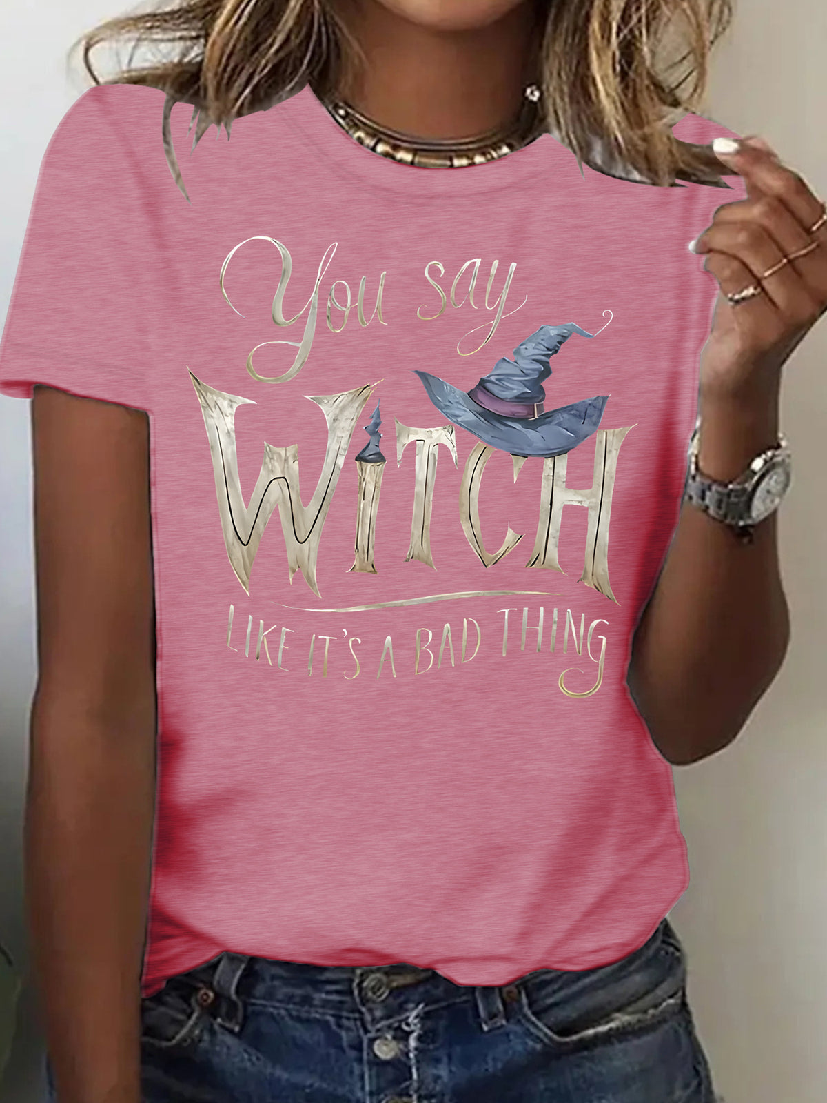 Printed short sleeved witch Halloween