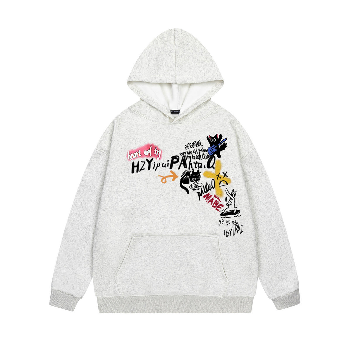 Cartoon printed hooded sweatshirt
