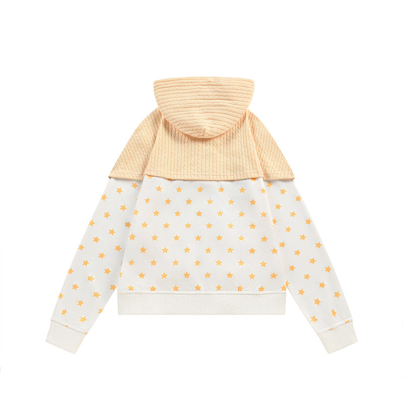 Twisted flower patchwork star hoodie
