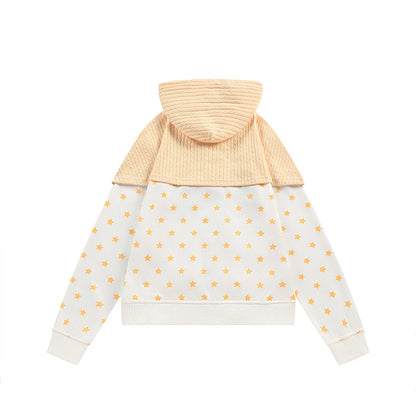 Twisted flower patchwork star hoodie