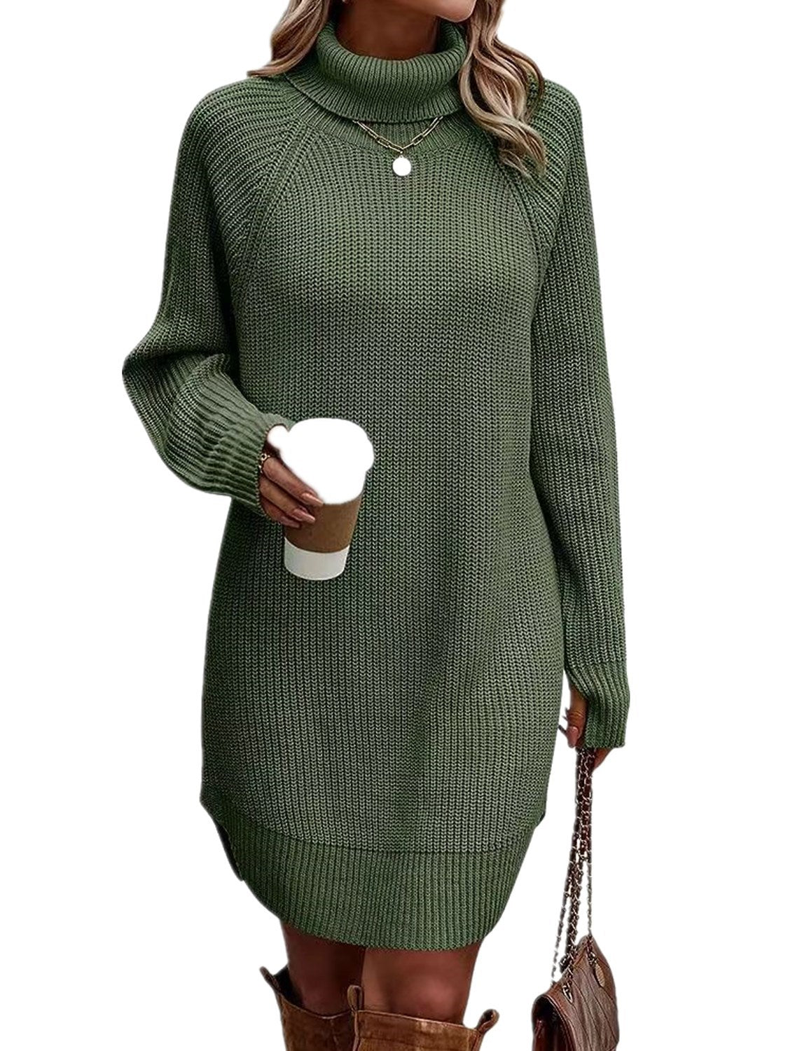 Open cut pullover high neck sweater for women's casual knitwear dress