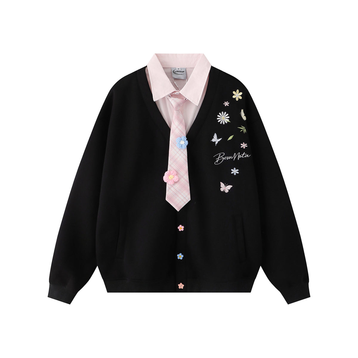 Fake two collared hoodies