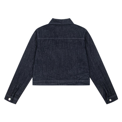 Star Embroidered Short Cowboy Coat for Women