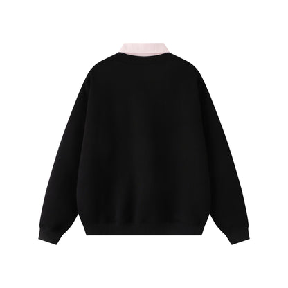 Fake two collared hoodies