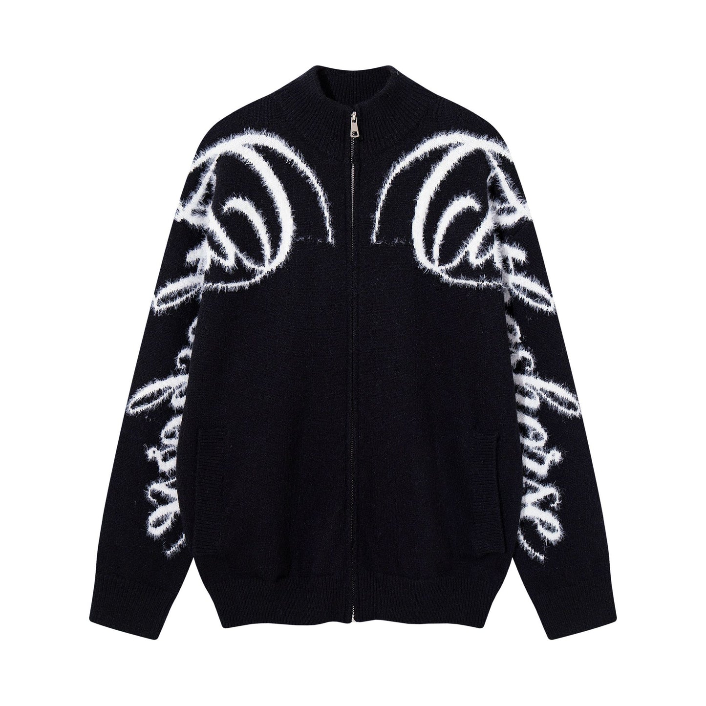 Hairy fringe letter jacket