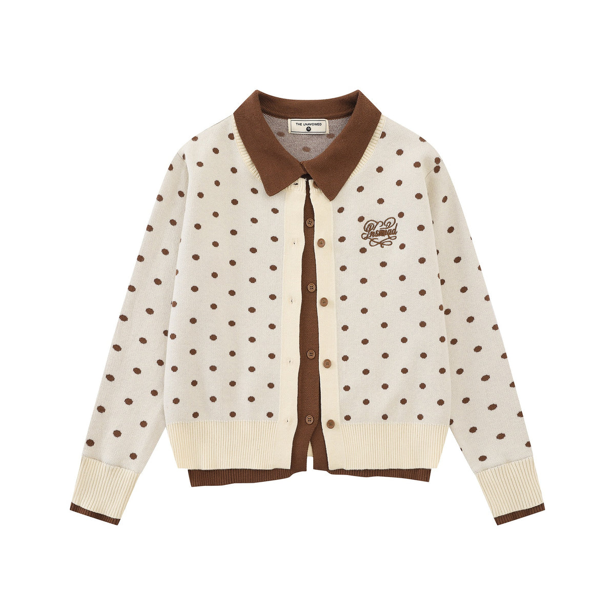 Chest letter embroidered knitted jacket