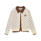 Chest letter embroidered knitted jacket