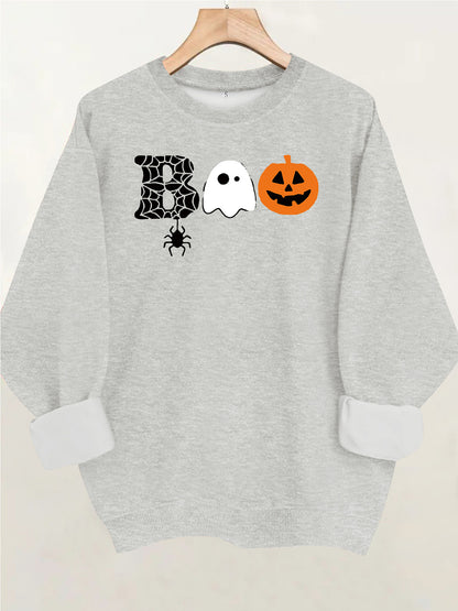 Printed loose women's fleece hoodie