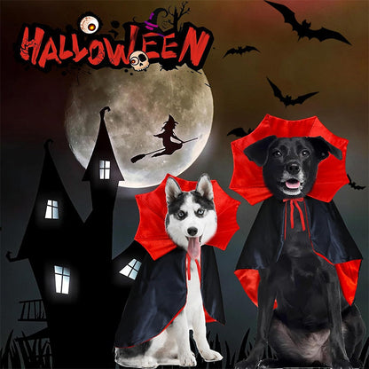 Halloween Vampire Cape for Cats and Dogs, Witch Cloak Pet Costume