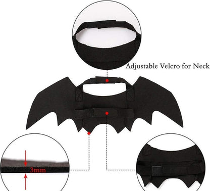 Cute Felt Bat Wings Halloween Costume Accessory for Small Dogs and Cats, Funny Pet Toy