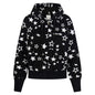 Retro star printed cardigan hoodie for women