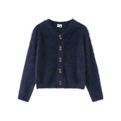 Long haired plush men's and women's knitted jacket