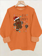 Round neck fleece hoodie