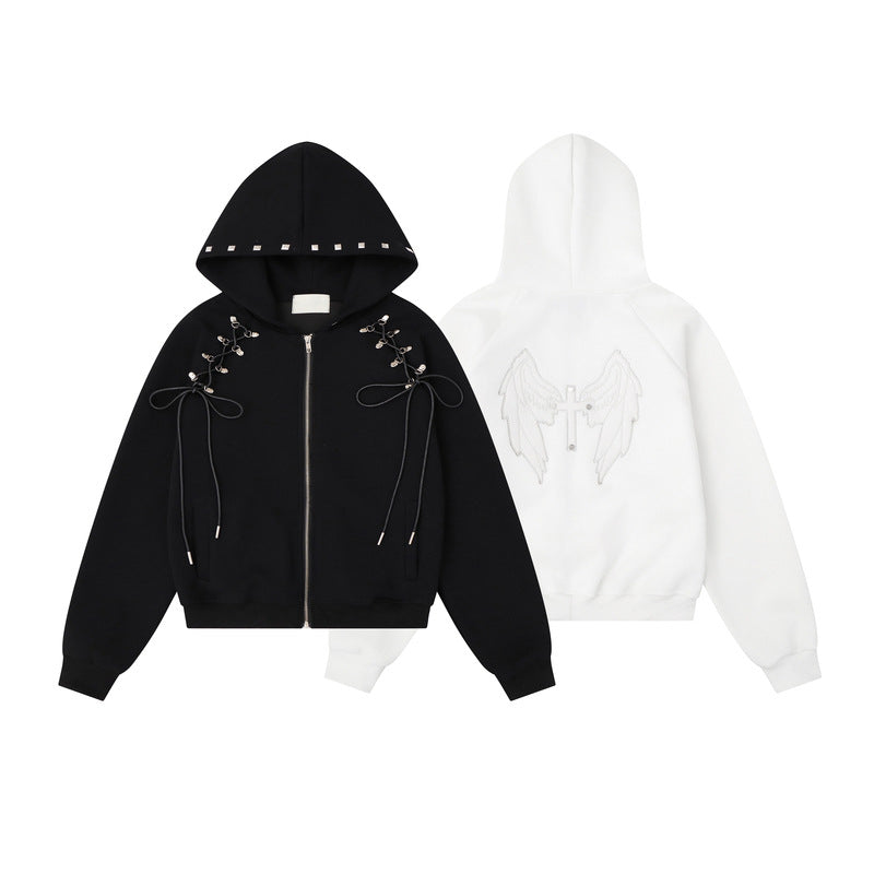 Double sided multi button tied bow casual jacket