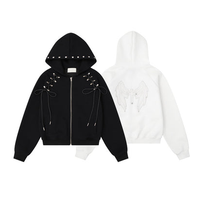 Double sided multi button tied bow casual jacket