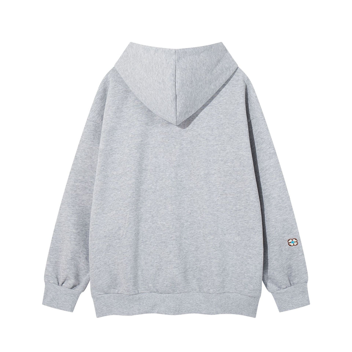 Floral embroidery hooded sweatshirt