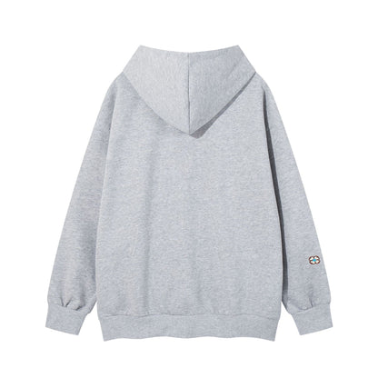Floral embroidery hooded sweatshirt