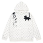 Polka dot printed star flower zipper cardigan jacket