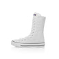 Canvas Shoes with Front Lace-Up and Side Zipper, Women's Sneakers