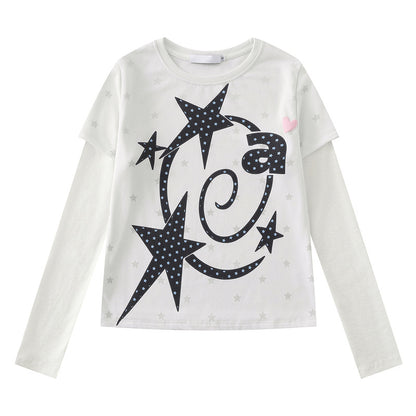 Fake two layered T-shirt with spiral printing