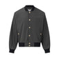 Casual color blocked college style shoulder down pilot jacket