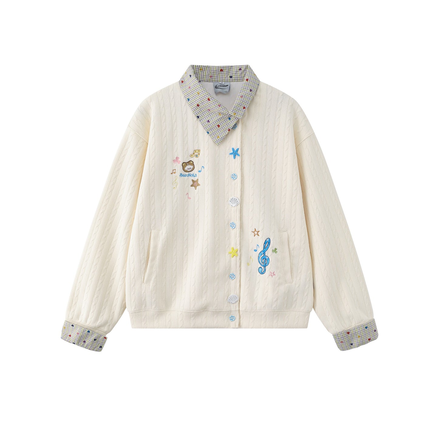 Note Bear Embroidered Hoodie