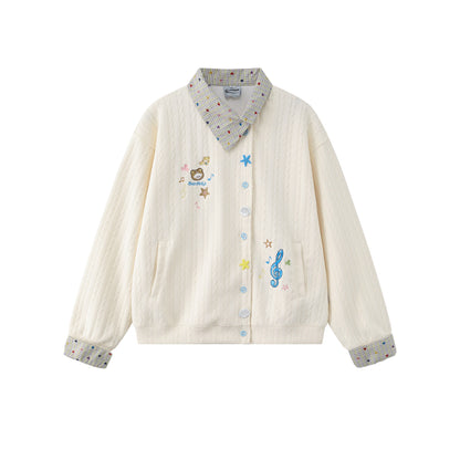 Note Bear Embroidered Hoodie