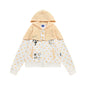 Twisted flower patchwork star hoodie