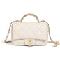 Metal chain diamond grid handbag