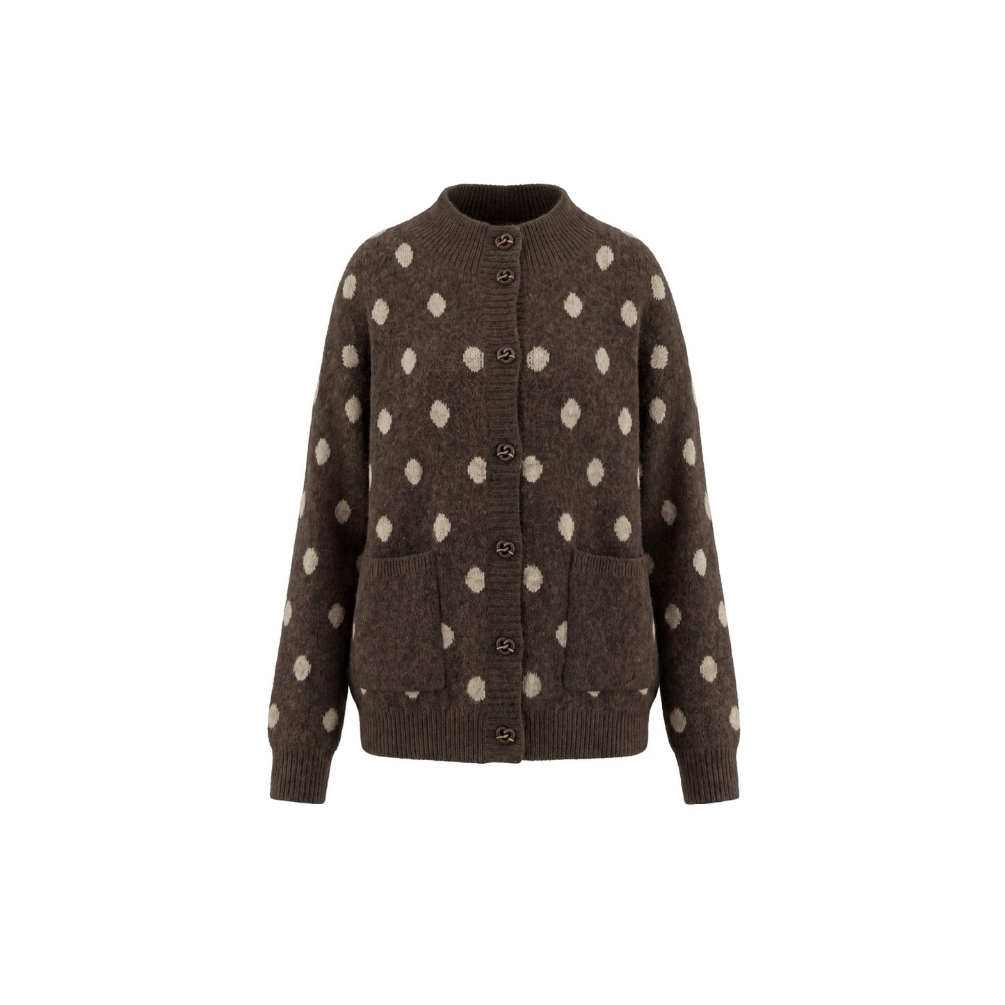 Half height collar polka dot jacket
