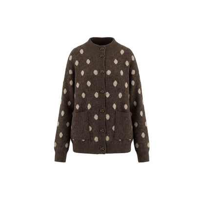 Half height collar polka dot jacket