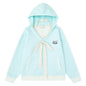 Sweet pink polka dot patchwork hooded sweatshirt