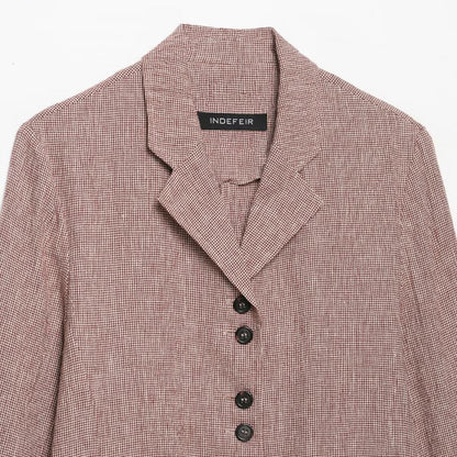 Flip collar single breasted long sleeved jacket