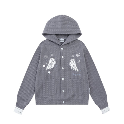 Angel wing embroidered hoodie