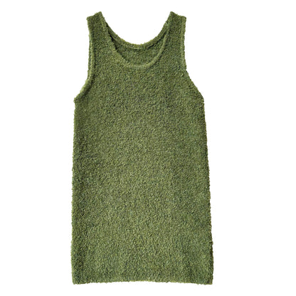 U-neck Loose Slimming Layered Wool Knit Sweater Dress