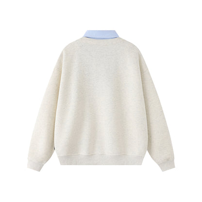 Fake two collared hoodies