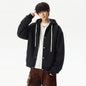 Men's  Hooded Leather Jacket Loose Fit Casual Faux Two-Piece Coat