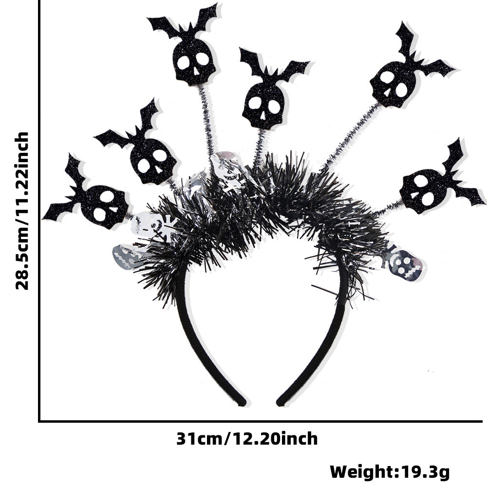 New Halloween Headband with Pumpkin, Spider, and Pom-Pom Design, Radiating Colorful Strips, Fun Party Accessory for Halloween Celebration