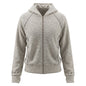 Light gray striped hooded zipper embroidered short jacket for women
