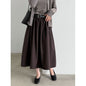High-Waisted Pleated A-Line Maxi Skirt for Women  Hip-Hiding Slimming Commute Versatile Half Skirt